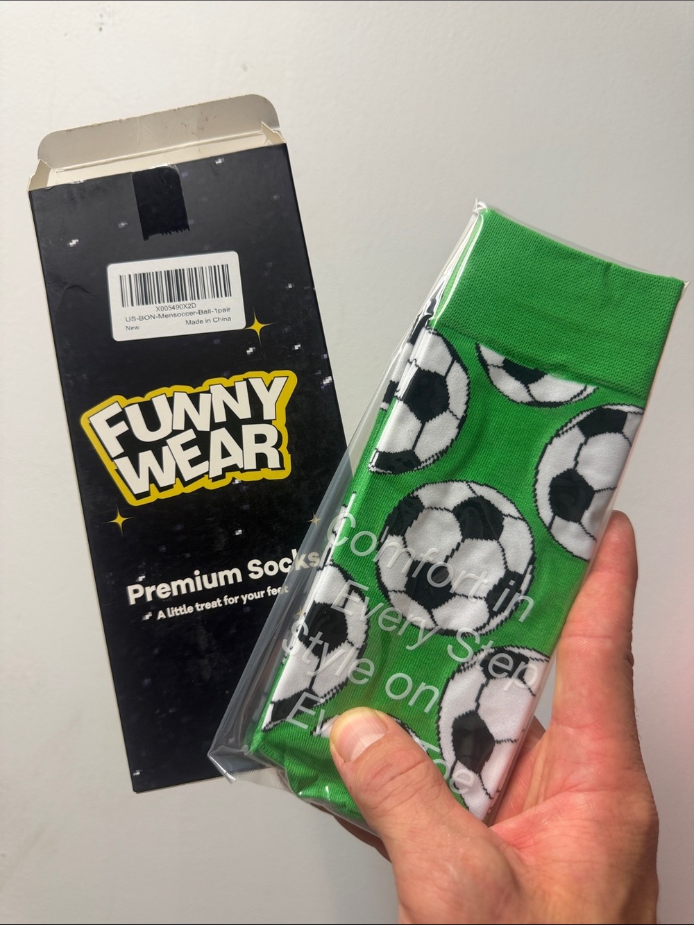Green Soccer Print Men's Socks